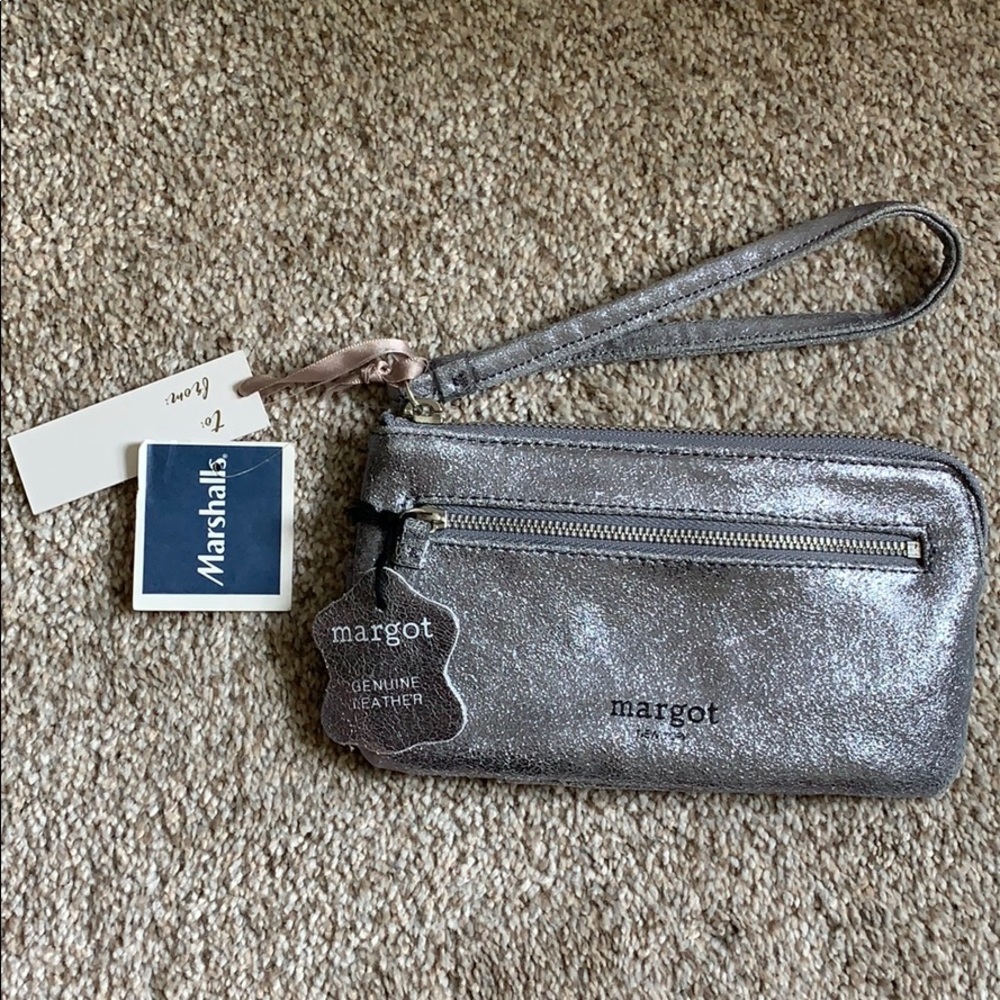 Margot silver wristlet